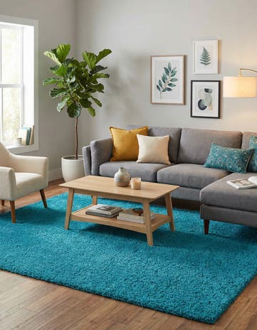 7' 10 x 11' Solid Shag Rug