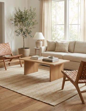 Ivory and White Hand Woven Lariat Square Rug