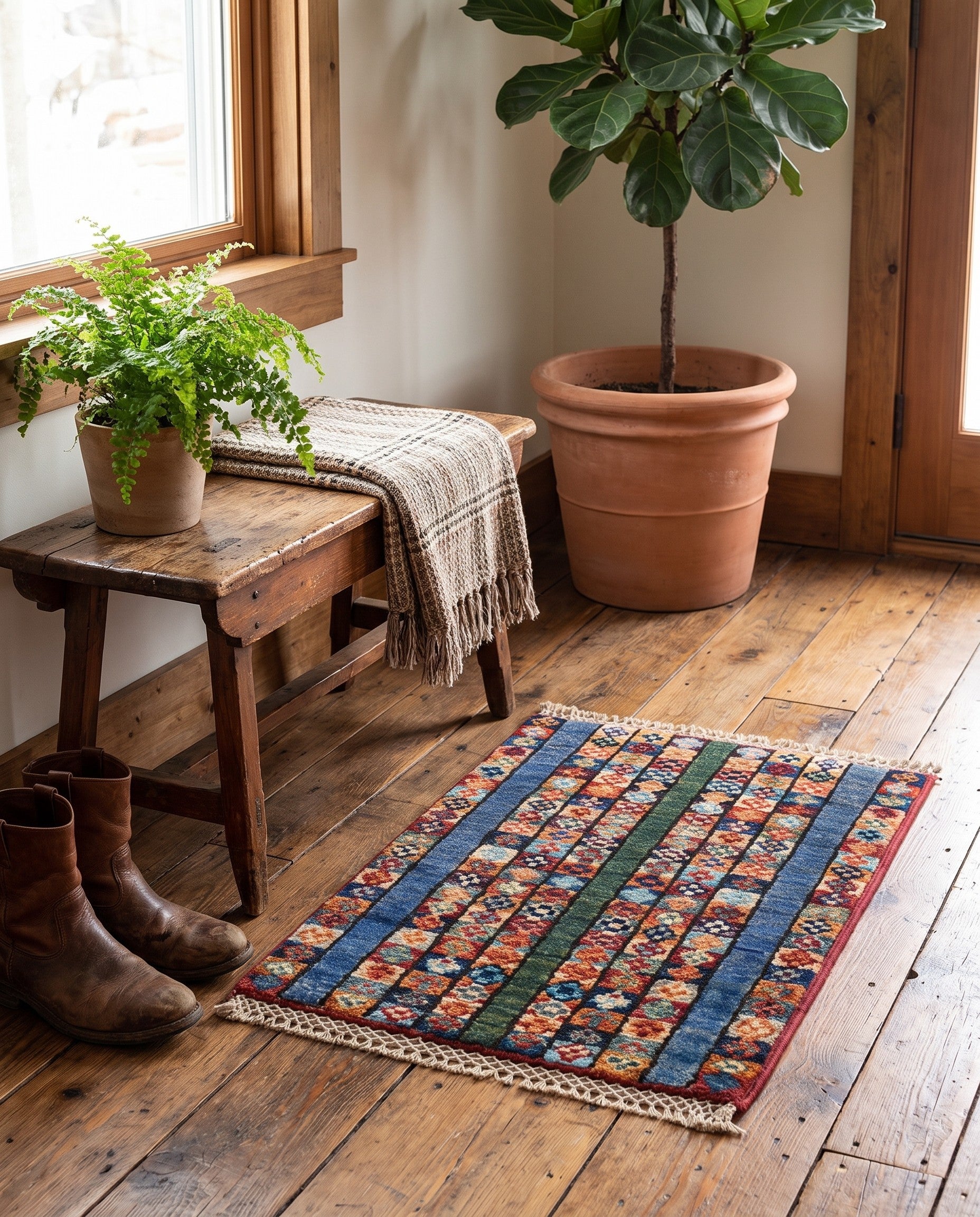 1' 4 x 2' Hand Knotted Ziegler Rug