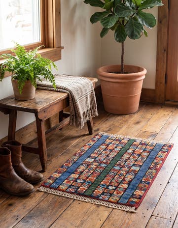 1' 4 x 2' Hand Knotted Ziegler Rug