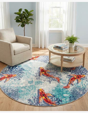 7' x 7' Ariel Round Rug