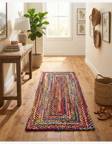 Handmade Braided Chindi Runner Rug
