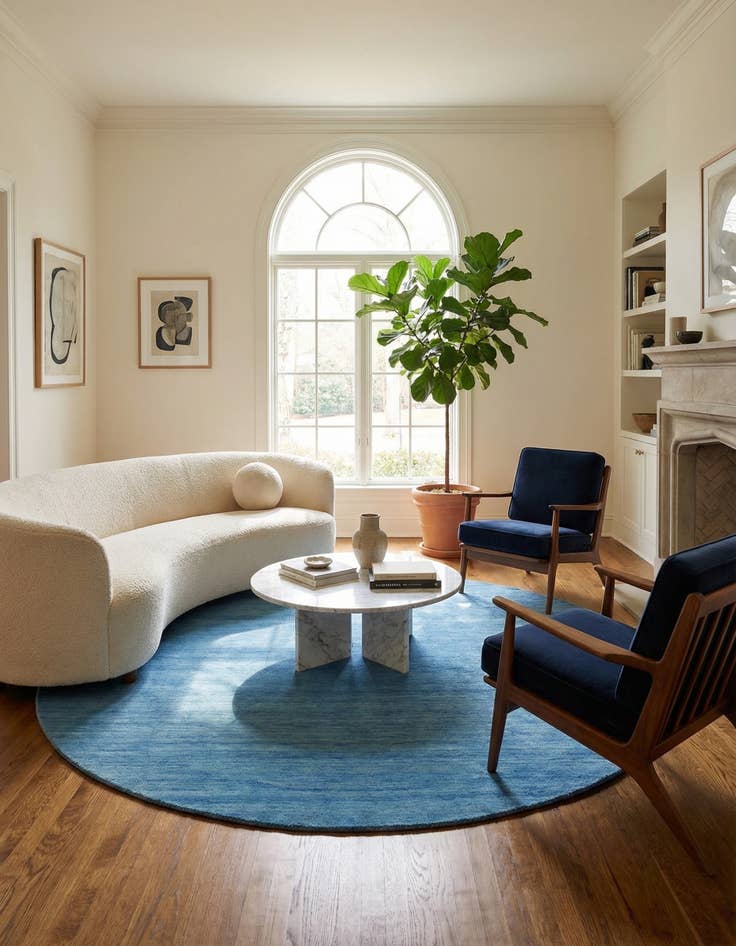 Detail image of 9' 10 x 9' 10 Hand Knotted Solid Gabbeh Wool Round Rug