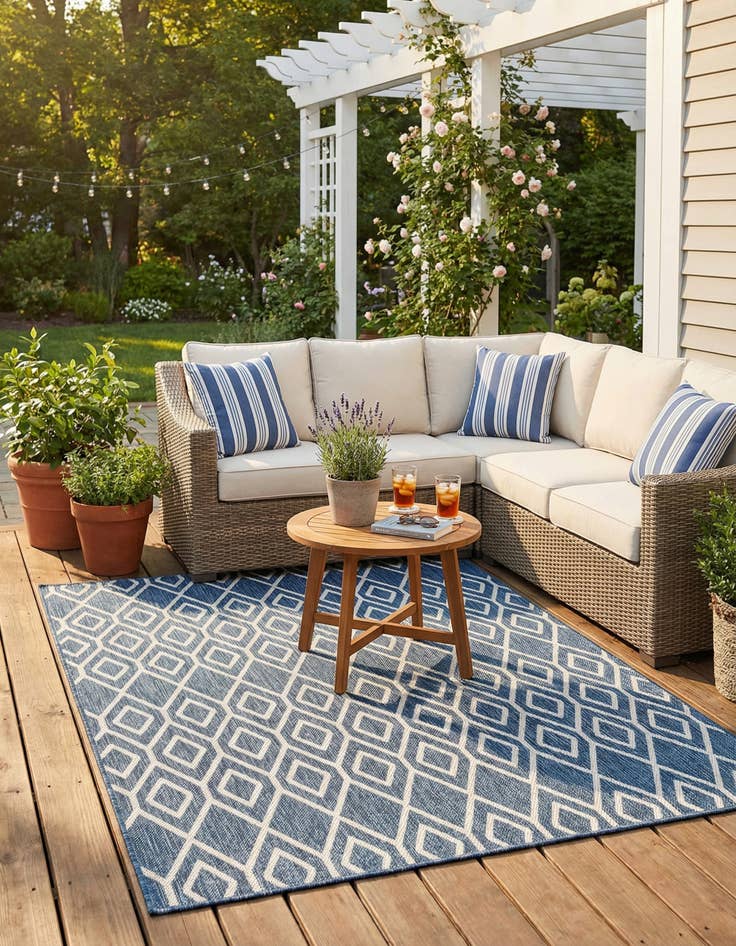 Detail image of  5' 3 x 8'  Washable Jill Zarin Turks and Caicos Indoor / Outdoor Rug