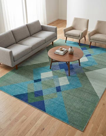 Green Washable Hyacinth Rug