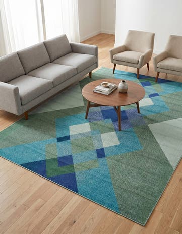 Green Washable Hyacinth Rug