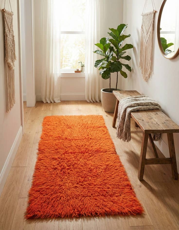 Detail image of 2' x 4' 6 Hand Knotted Moroccan Wool Runner Rug