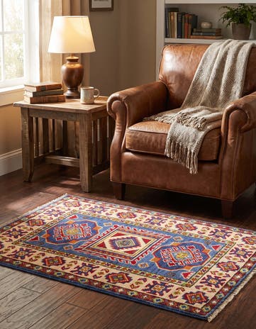2' x 3' 1 Hand Knotted Kazak Rug