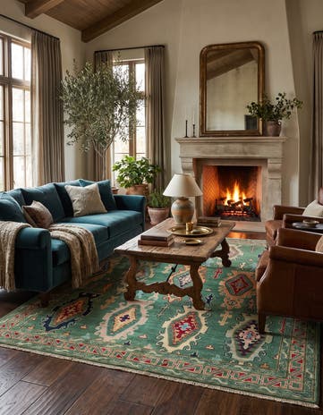 5' 9 x 7' 9 Hand Knotted Kazak Rug