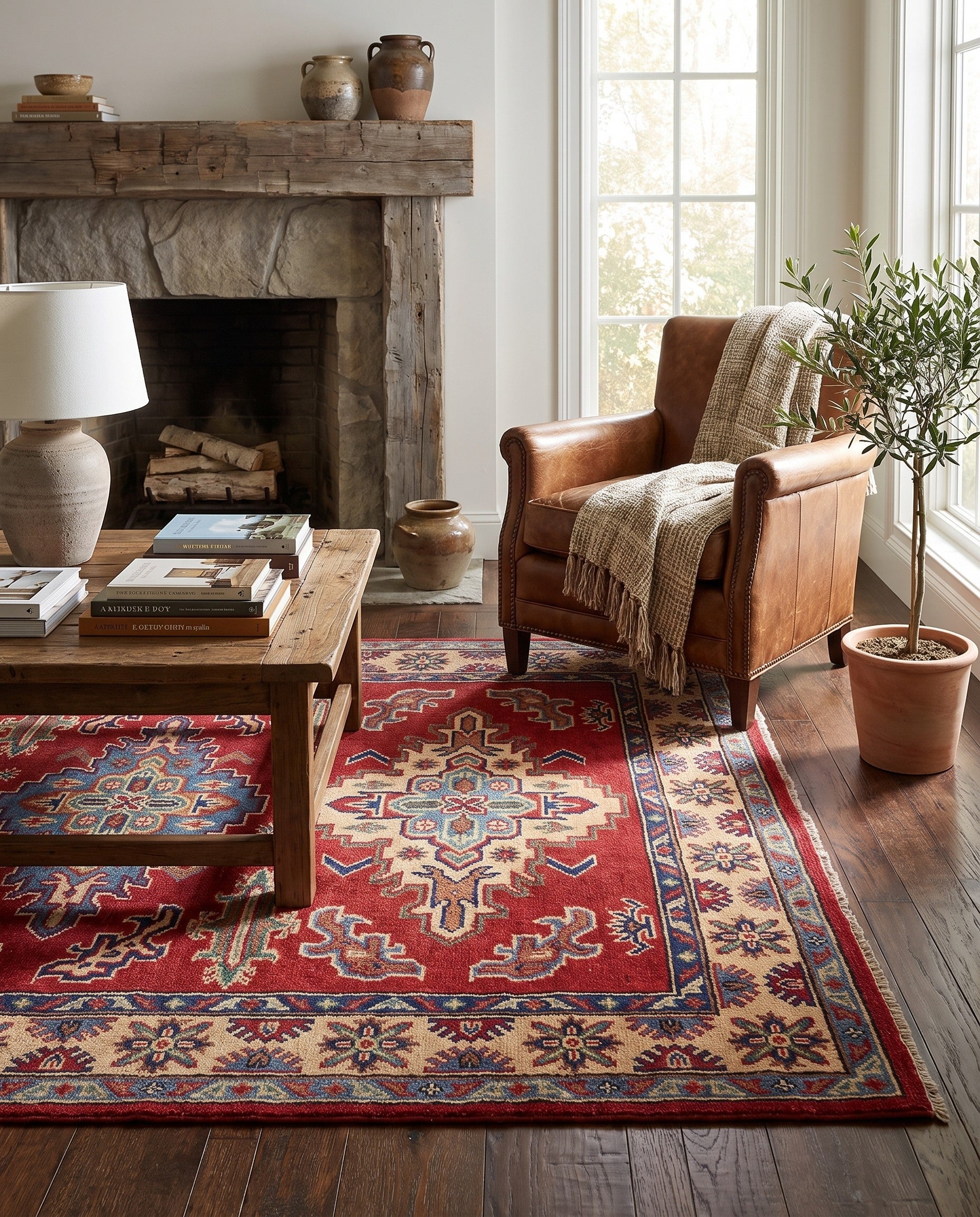 3' 3 x 5' 5 Hand Knotted Kazak Rug