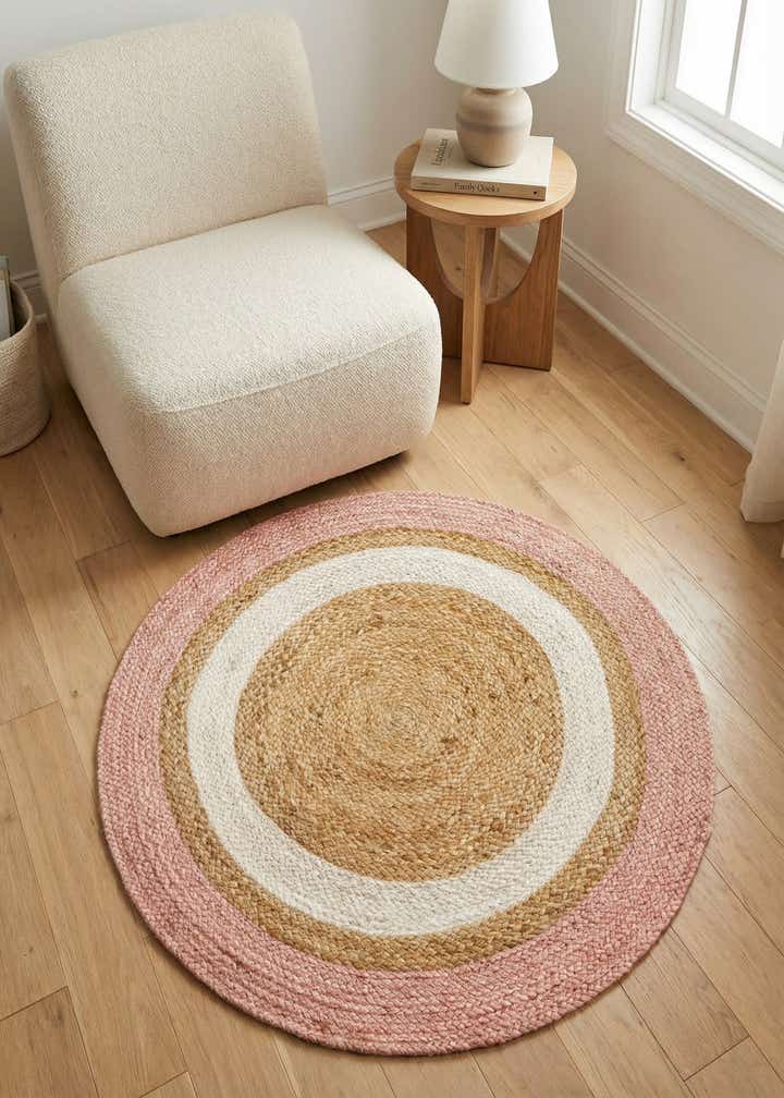 3' 1 x 3' 1 Handmade Braided Jute Round Rug