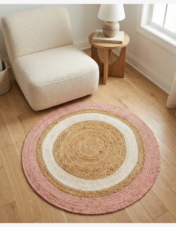 3' 1 x 3' 1 Handmade Braided Jute Round Rug