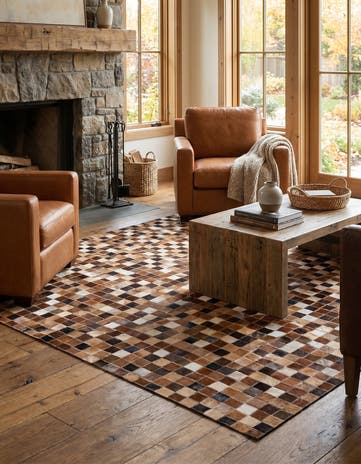 3' 11 x 5' 11 Cowhide Stocks Rug