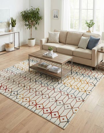 Lattice Trellis Square Rug
