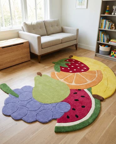  5' 5 x 8' Happy Rugs Fruit Salad Wool