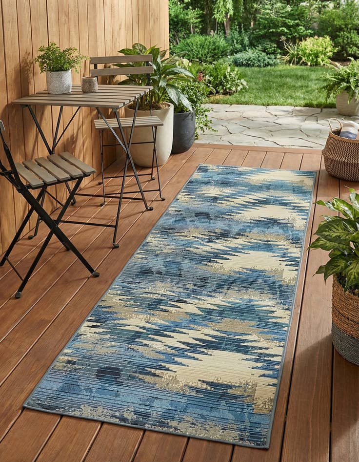 Detail image of 2' x 6' Washable Modern Indoor / Outdoor Runner Rug
