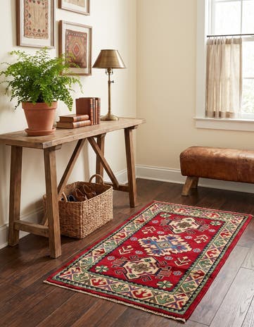 2' 1 x 3' 8 Hand Knotted Kazak Runner Rug