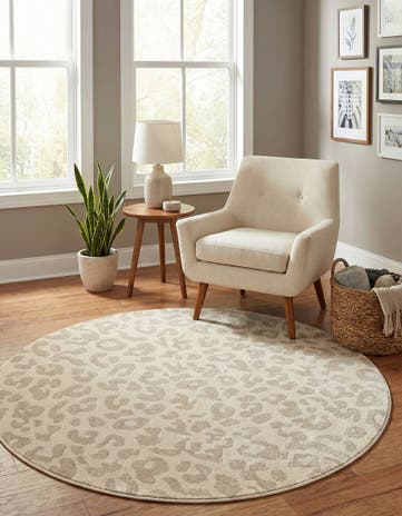Ivory Contour Round Rug