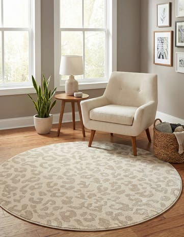 Ivory Contour Round Rug