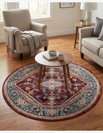 5' 3 x 5' 3 Kamala Washable Round Rug