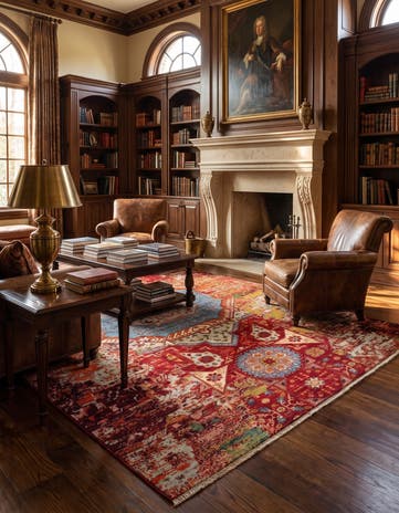6' 10 x 10' 6 Hand Knotted Mamluk Ziegler Rug