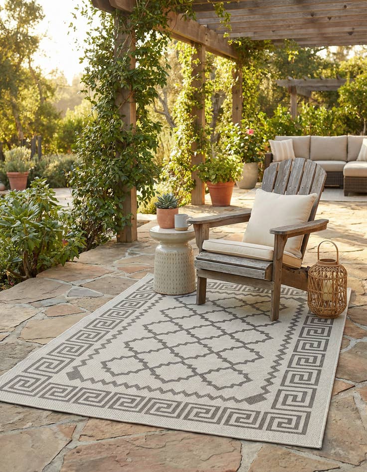 Detail image of 3' 3 x 5' Washable Lattice Indoor / Outdoor Rug