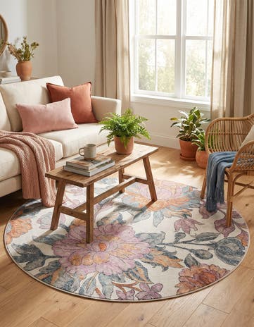 5' x 5' Blossom Round Rug