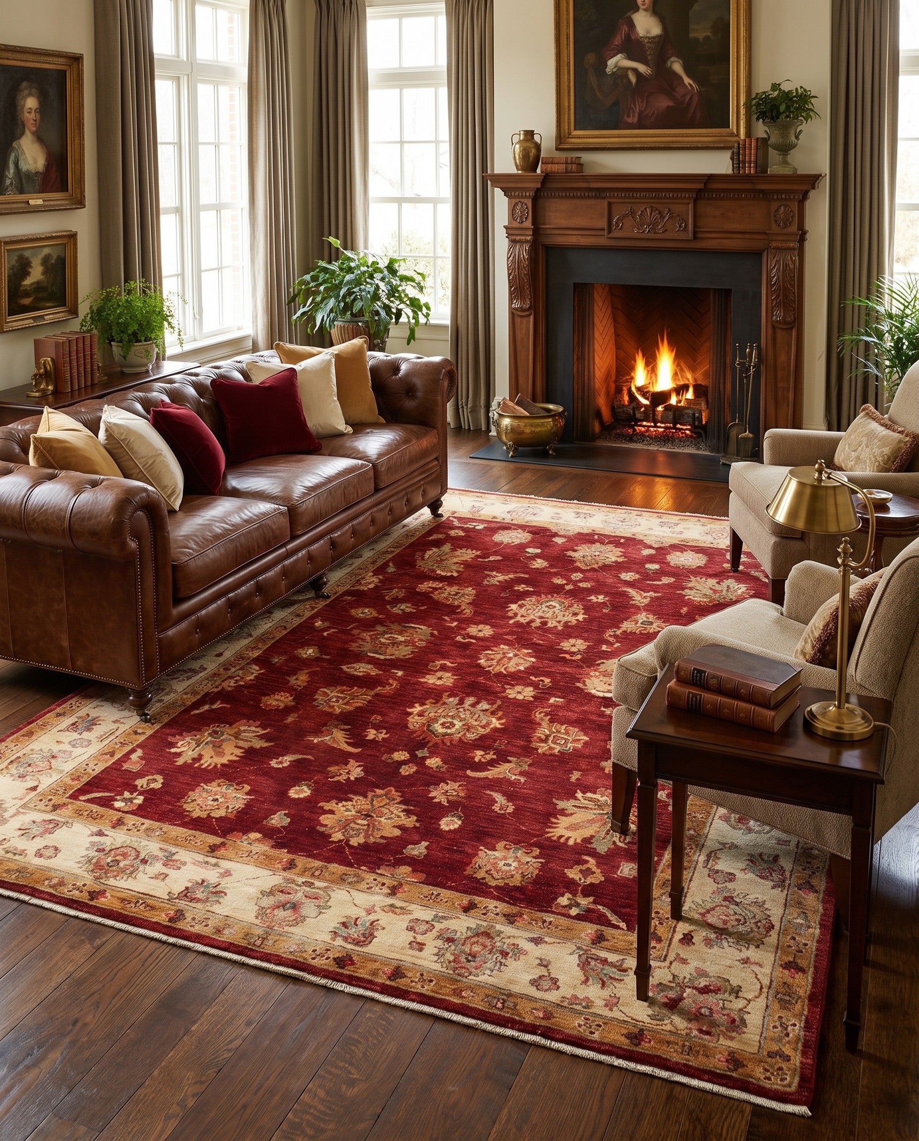 5' 8 x 7' 11 Hand Knotted Ziegler Rug