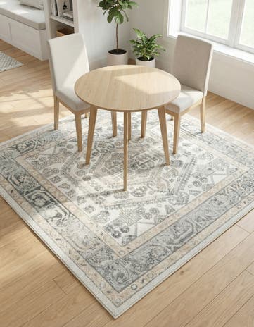 Ivory Aurelia Square Rug
