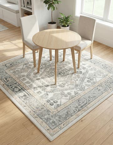 Ivory Aurelia Square Rug