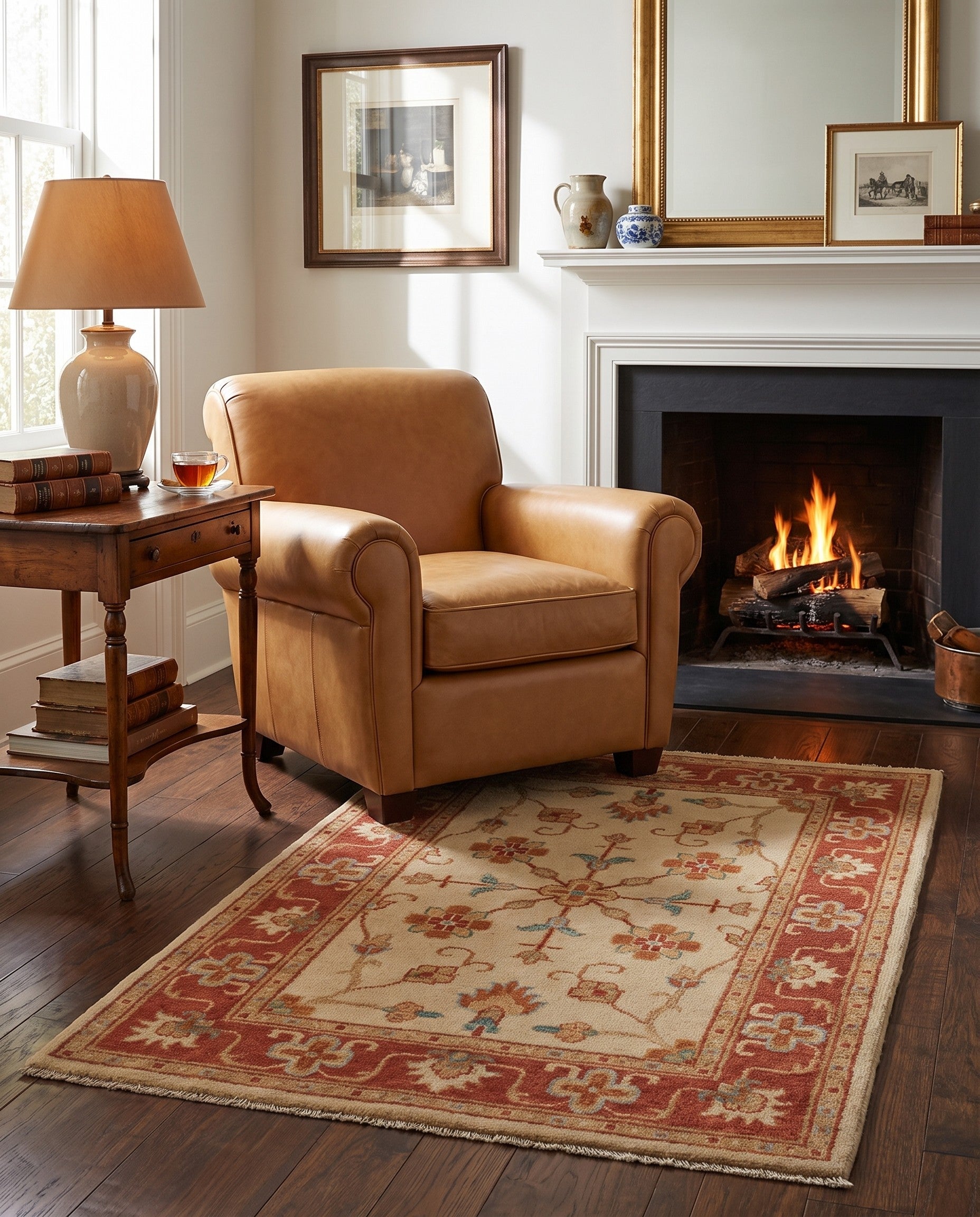 2' 7 x 4' Hand Knotted Ziegler Rug