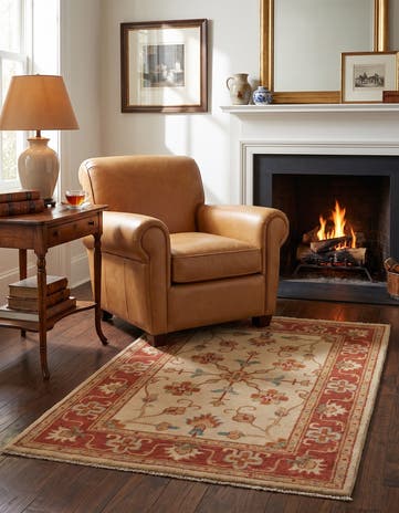 2' 7 x 4' Hand Knotted Ziegler Rug