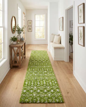  3' 3 x 16' 5 Moroccan Trellis Shag Runner Rug