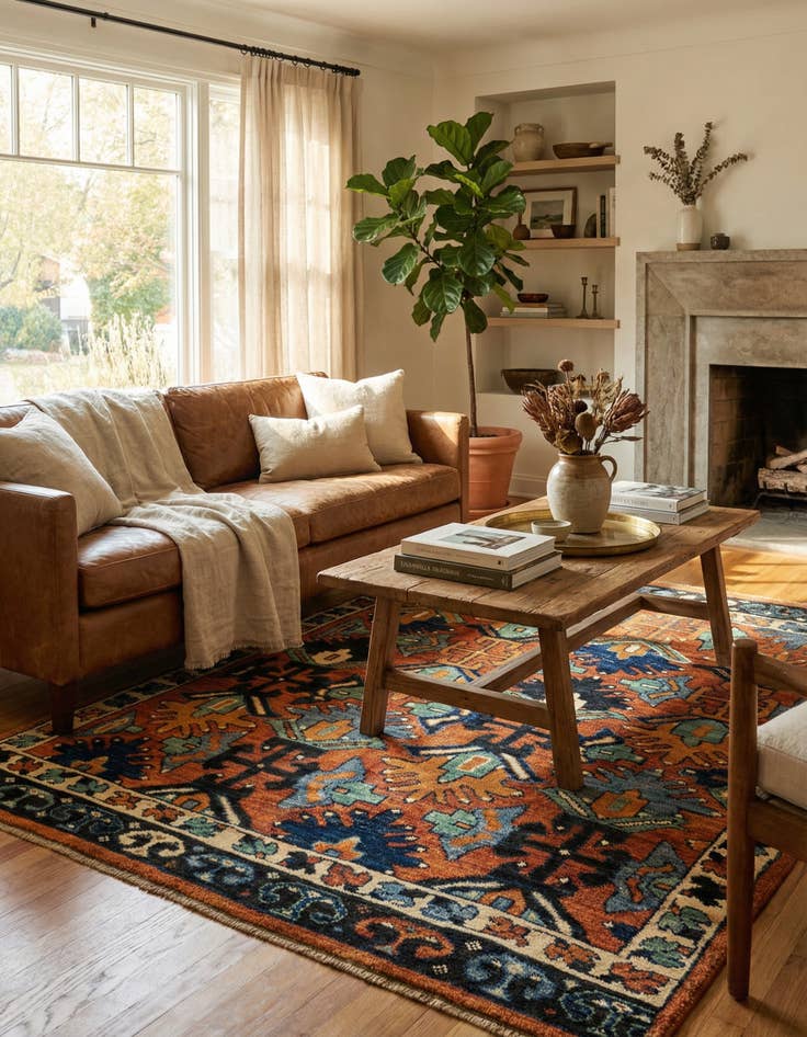 Detail image of 5' 4 x 7' Hand Knotted Oushak Wool Rug