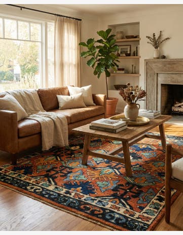 5' 4 x 7' Hand Knotted Oushak Wool Rug