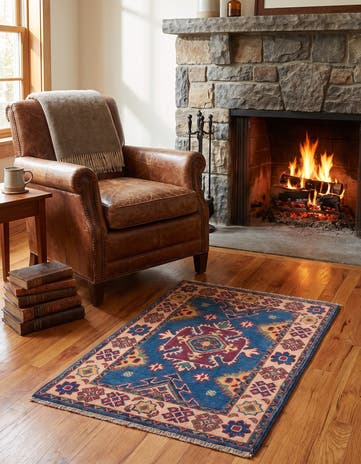 1' 10 x 2' 10 Hand Knotted Kazak Rug
