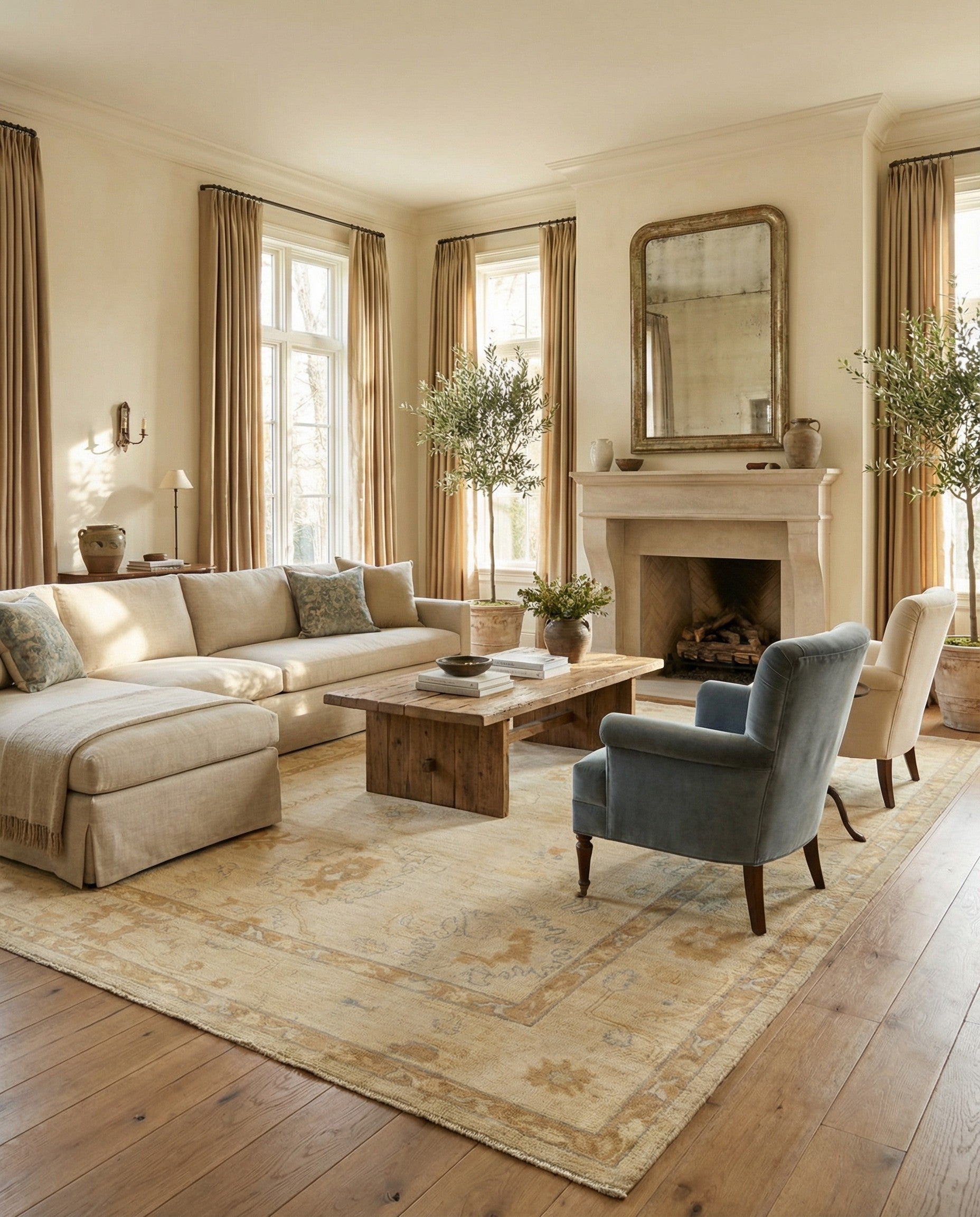 Primary image  8' 11 x 11' 8  Hand Knotted Oushak Wool Rug