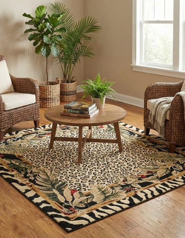 Cream Savannah Square Rug