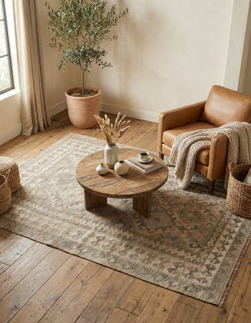 4' 10 x 6' 10 Hand Woven Kilim Maymana Wool Rug