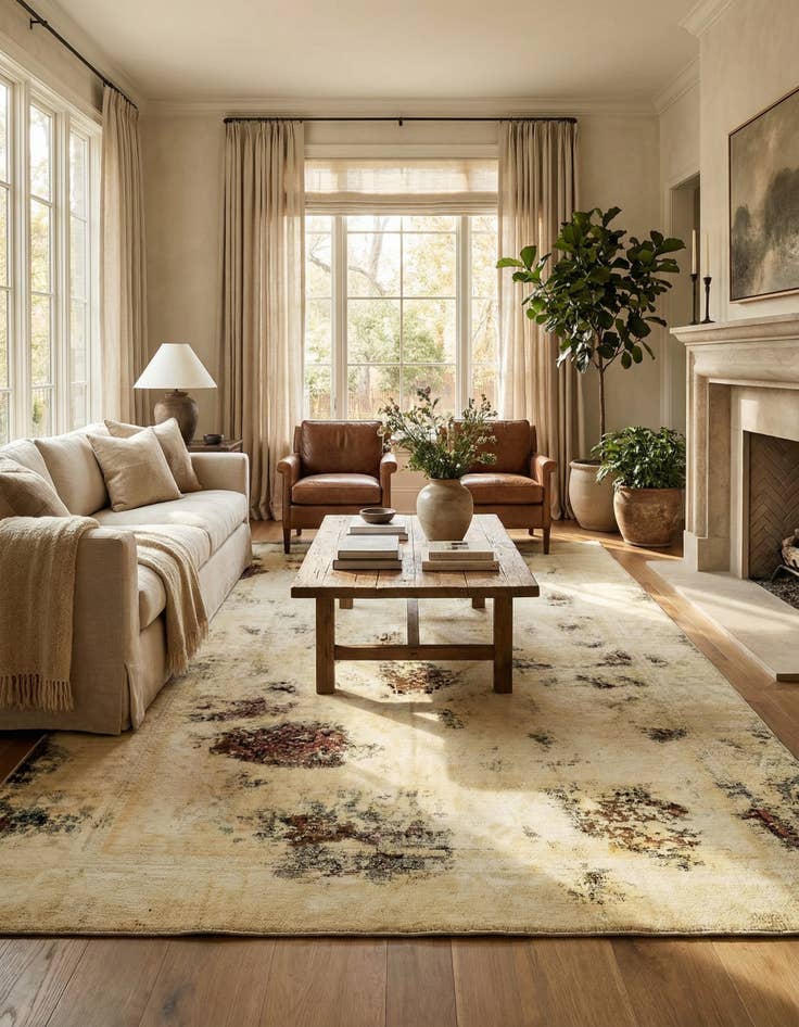 Detail image of 6' 9 x 9' 9 Hand Knotted Ultra Vintage Persian Wool Rug