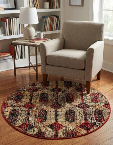 3' 3 x 3' 3 Saturn Round Rug