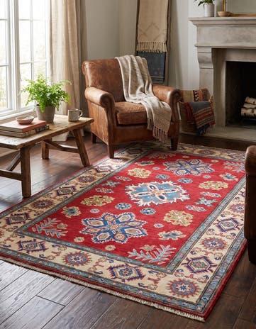 3' 3 x 4' 11 Hand Knotted Kazak Rug