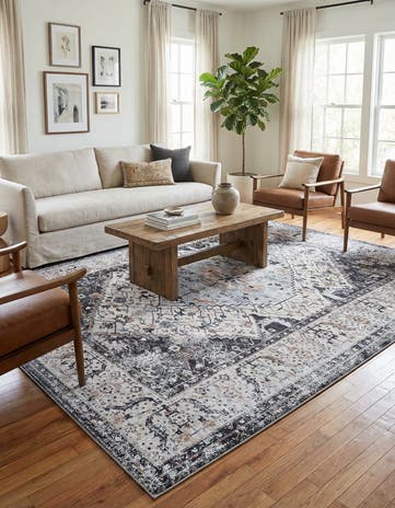 Linen Charcoal Yara Rug