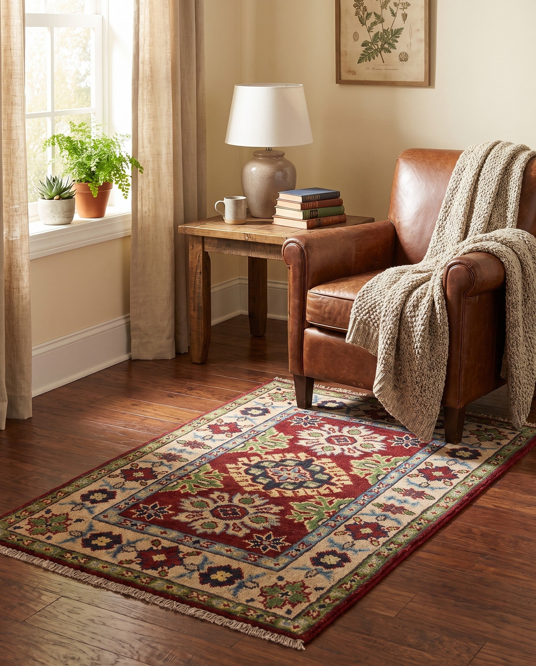1' 11 x 3' Hand Knotted Kazak Rug