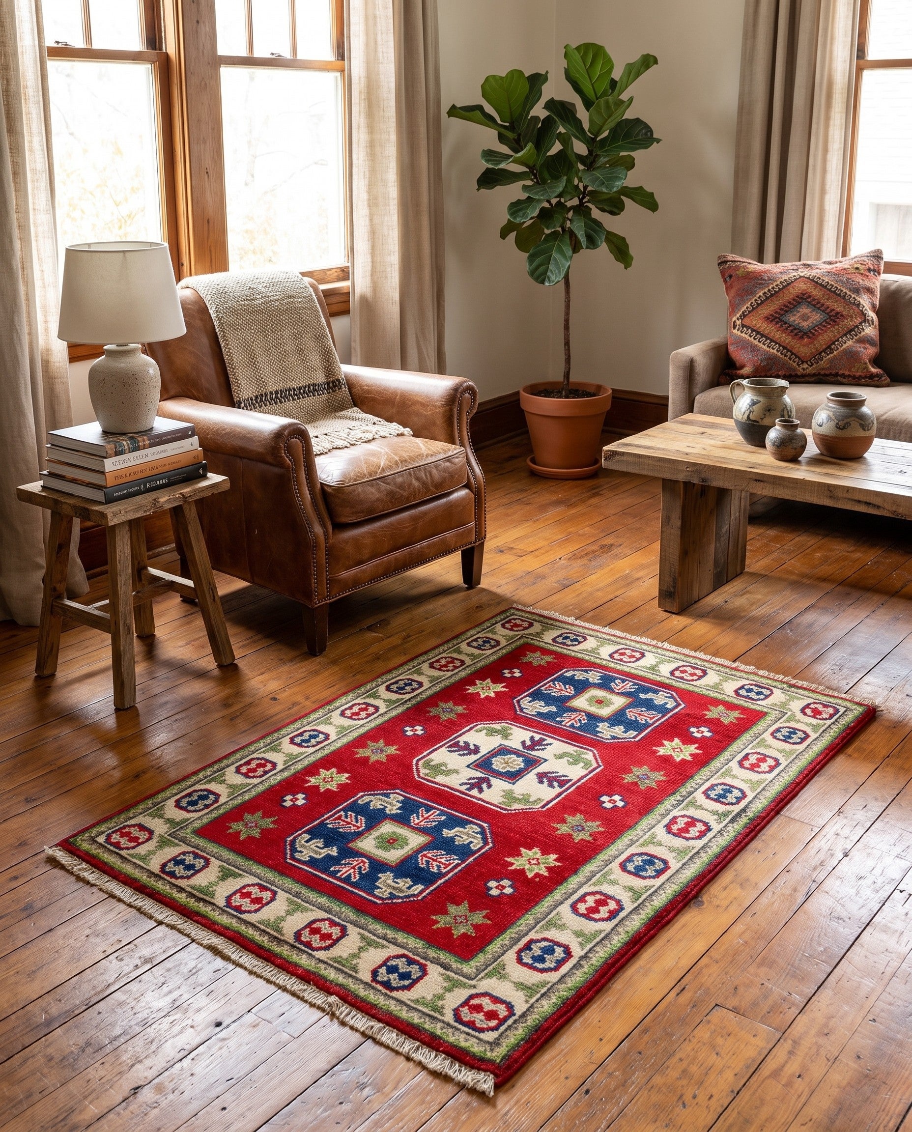 2' 1 x 2' 11 Hand Knotted Kazak Rug