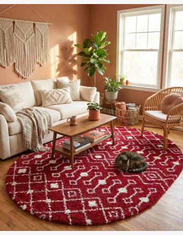 7' 10 x 10' Moroccan Trellis Shag Oval Rug