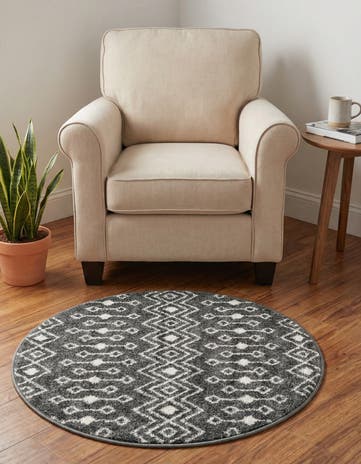 3' 3 x 3' 3 Moroccan Trellis Round Rug