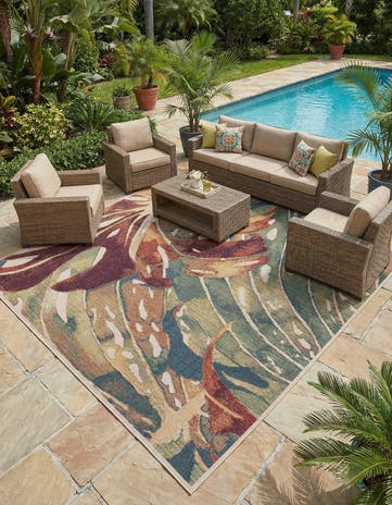 Easy-Clean Baja Indoor / Outdoor Square Rug