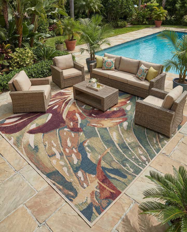 10' x 10' Easy-Clean Baja Indoor / Outdoor Square Rug