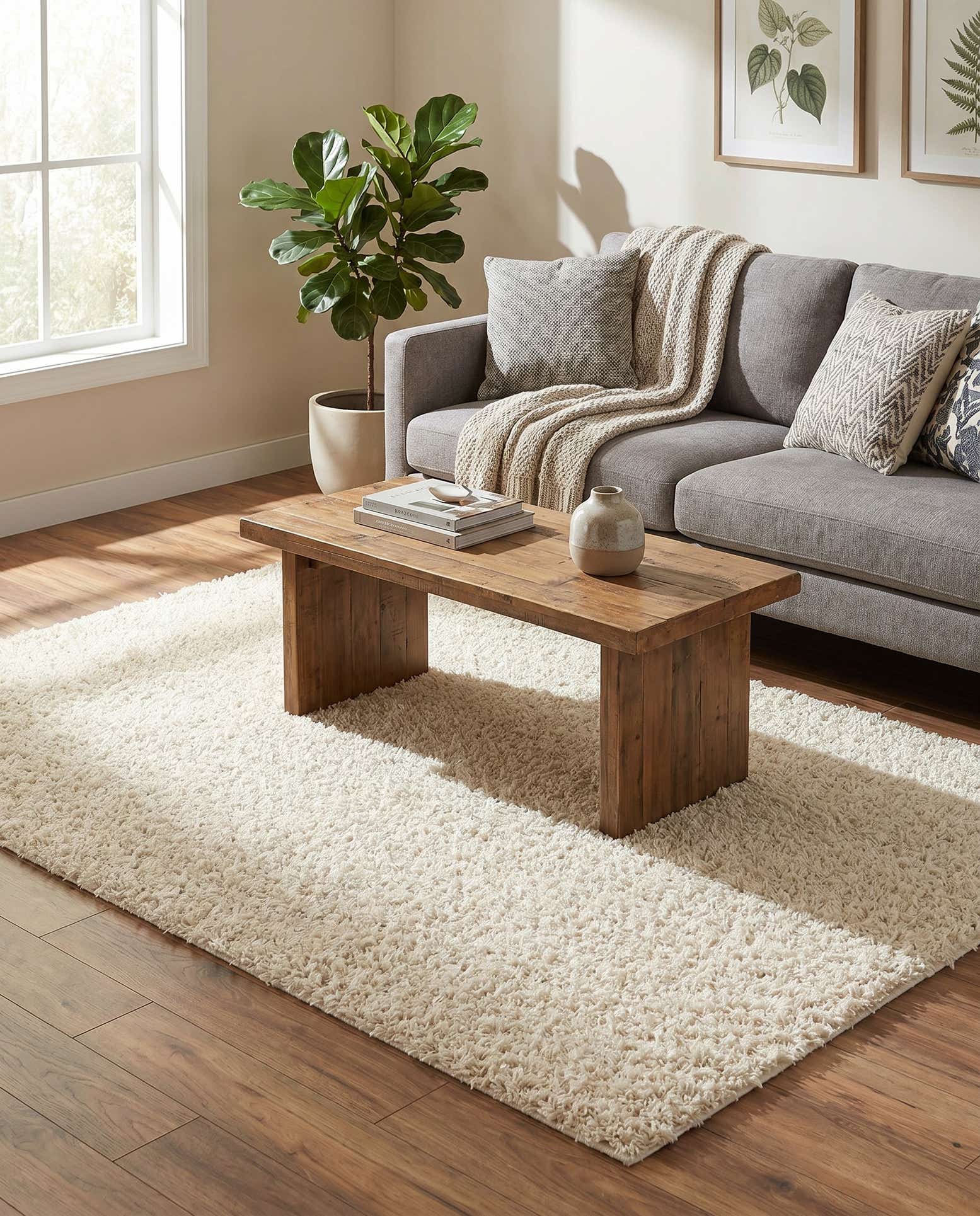 4' x 6' Comfort Solid Shag Rug